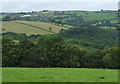 Farmland and woodland west of Llangeitho, Ceredigion