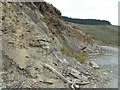 SN7053 : Slate quarry face, Cwm Dulas, Ceredigion by Roger  D Kidd