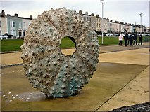 O2528 : Sea Urchin sculpture at Dun Laoghaire by Kay Atherton