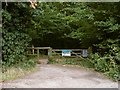 Entrance to Pound Wood Nature Reserve on Bramble Road