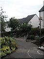 Sunken boat in garden of Porlock Library