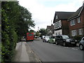 Bus entering one way filter in Headley Road