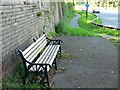 A bench at the site of Dudbridge Station, Stroud