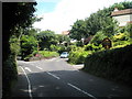 Road forks just past The Oaks Hotel