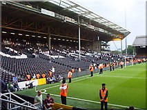 TQ2376 : The Hammersmith End - Fulham FC, SW6 by Phillip Perry