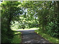 Road and track junction near Tan-y-coed