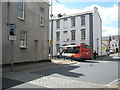 Bus turning from Vicarage Street into Boutport Street