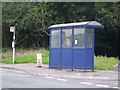 Bus-stop and milestone, Coytrahen