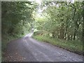 View down the steep hill on road