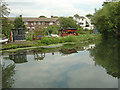 Backwater with summerhouses