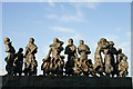 Figures on the bronze memorial to the Eyemouth fishing disaster