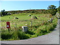 Postbox and hay stooks