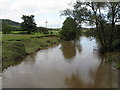 SO7262 : River Teme upstream from New Mill Bridge by Peter Whatley