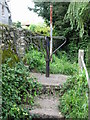 Turnstile at the top of the steps leading to Tayne field