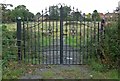 Disused gates at Ashby Road Cemetery