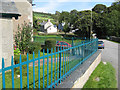 Blue railings