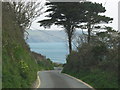 The road to the west end of Pendower Beach