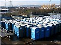 Portable toilets in Elliott Loohire depot