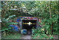 Well graffitied underpass taking the Stour Valley Walk under the A2