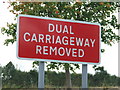 Dual carriageway removed sign