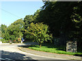 Road junction at  Llanbadarn Fynydd