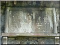 Plaque on the school next to the church, Camrose