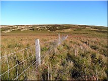 NS7325 : Fence leading to Little Cairn Table by Gordon Brown