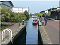 Narrowboat entering Lock No 19, Birmingham and Fazeley Canal, Aston