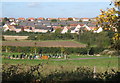 View from Church Road over the cemetery towards housing estate