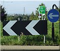 Signs on roundabout near Kenton Bankfoot